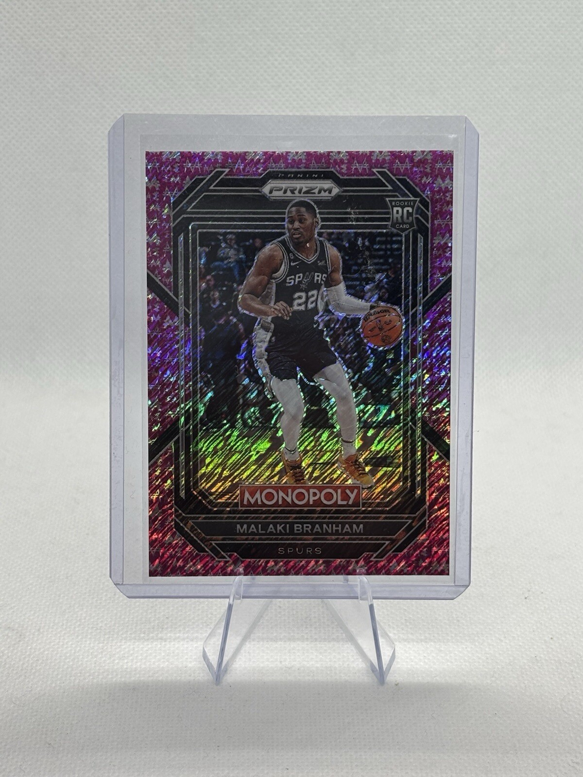 2022 Prizm Monopoly #81 Malaki Branham Pink Money Shimmer 3/5 San Antonio Spurs