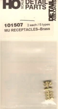 HO Scale Detail Associates 101507 Brass MU Receptacles pkg (2) / 5Types