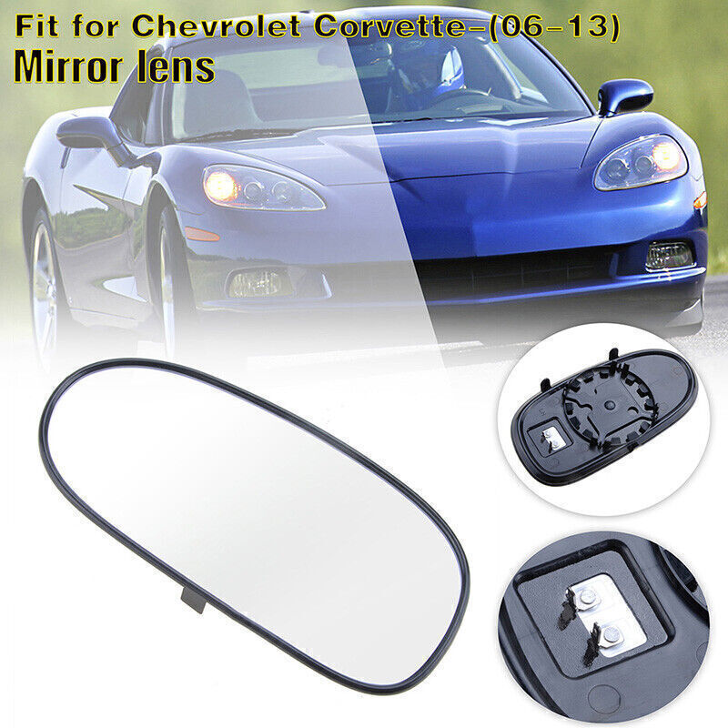 Left  Heated Door Mirror Glass w/Backing Plate For Corvette 05-13 Clear ZA FN