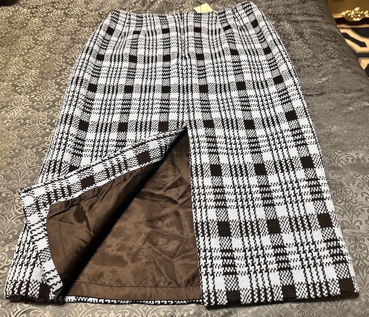 dries van noten skirt Plaid Blue Black Scranton Sz US 10 Long