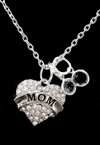 Birthstone Necklace Mom Gift For Mother 