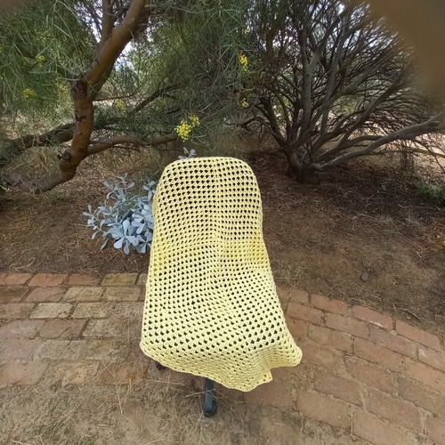 π Baby New Crochet Handmade Blanket Throw rug 97*97 cm Yellow Granny Square Lw - Picture 3 of 10