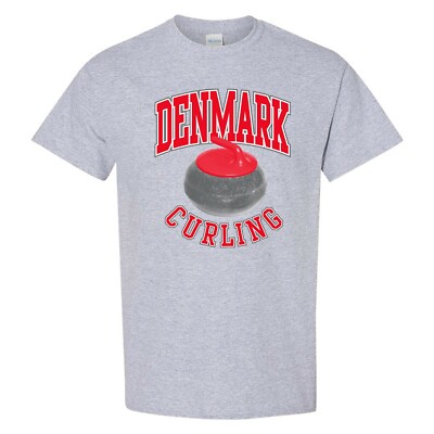 Denmark Curling - GAMES NATIONAL SPORTS TEAM T-Shirt - Sport Grey