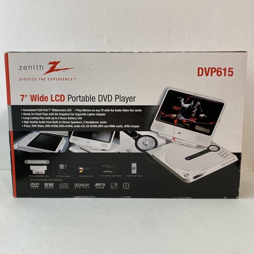NEW Open Box Zenith DVP615 White Portable 7" Swivel Screen CD/DVD