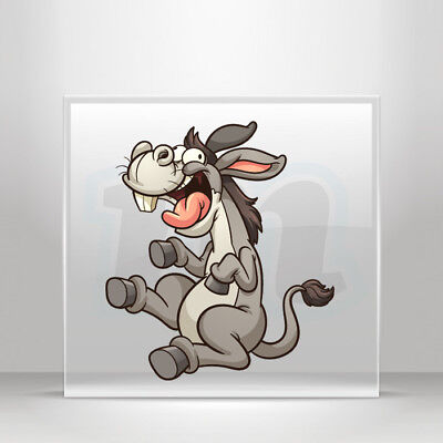 Decals Stickers Happy donkey cartoon farm animal Vehicle A19 3W894