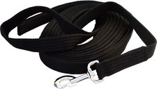 Mustang Longe/Leine fuer Pferde/Hunde 8m Softlonge Langzügel Schwarz