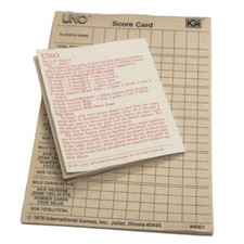 Uno game 40 replacement score cards and instructions ONLY 1978 made in USA