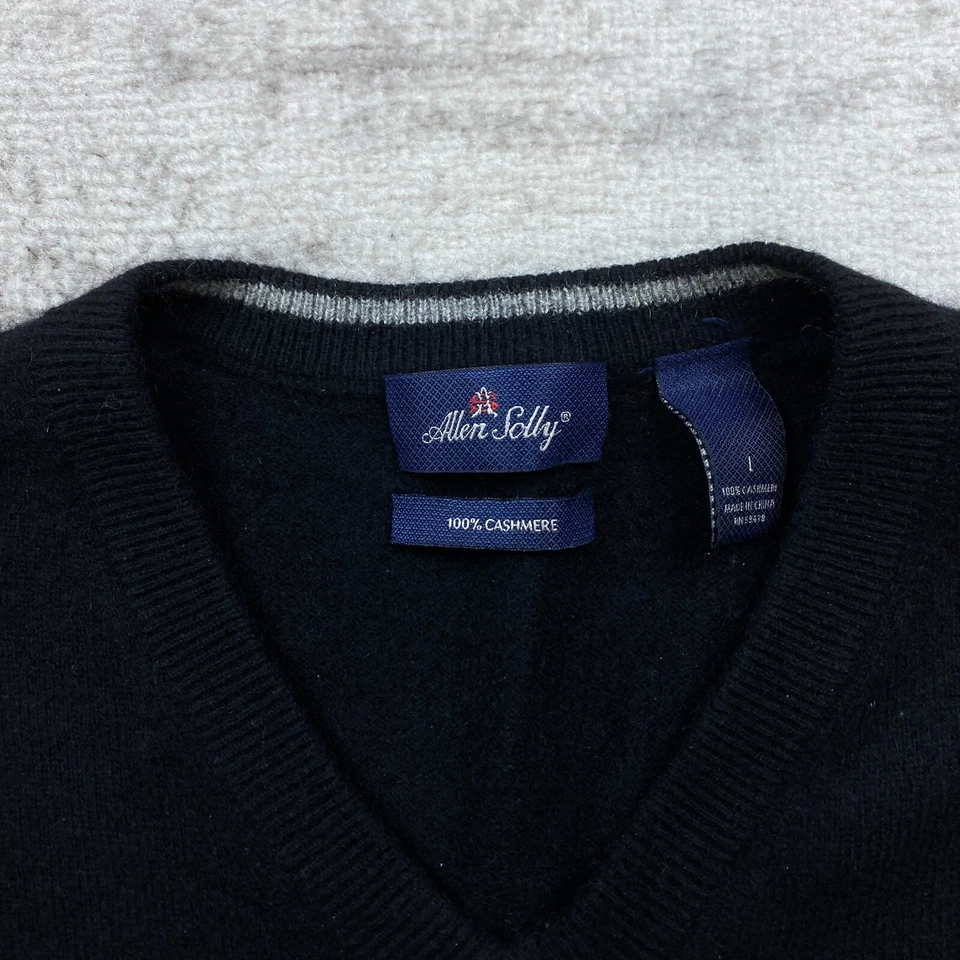 Suéter Allen Solly Cashmere Grande Negro Colección Exterior Preppy Informal Para Hombre Foto 3 de 4