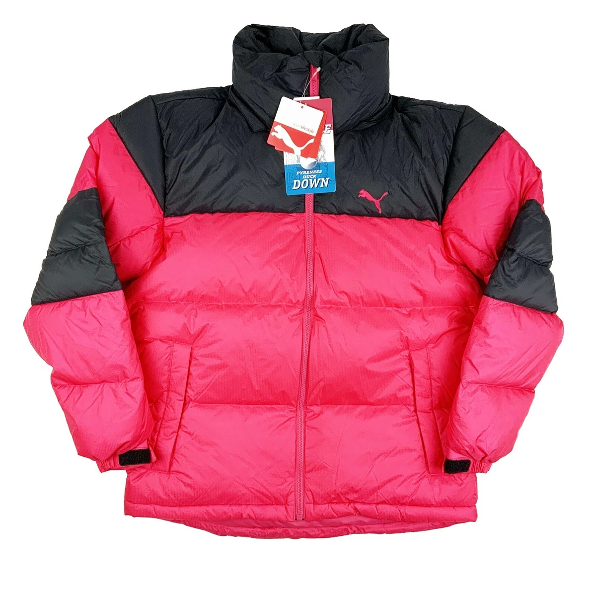 Puma down filled shop black jacket with hood