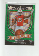 2021 PANINI PRIZM DRAFT PICKS PRIZMS GREEN WAVE #179 GREG ROUSSEAU