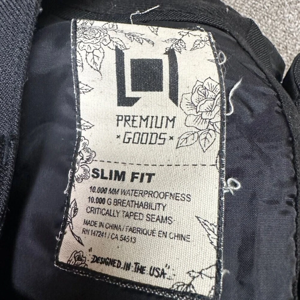 L1 Premium Goods Hombres Todo Negro Snowboard Esquí Pantalones Calce Ajustado Talla Pequeña Foto 3 de 4