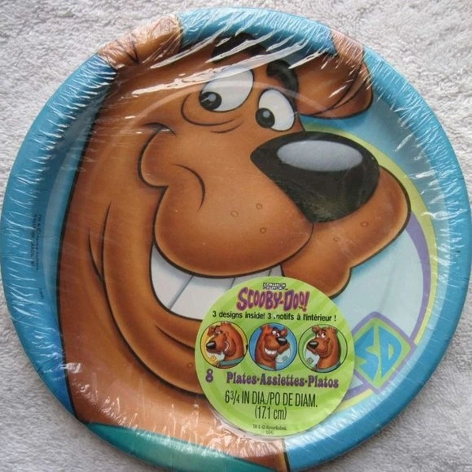 8 Scooby -Doo! 6 Platos de Papel 3/4" 3 Diseños Fiesta de Cumpleaños Express Sello Perro Foto 3 de 4