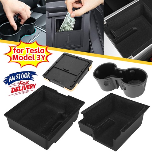 Console Organizer Tray Armrest Storage Drawer Box Holder for Tesla Model 3 Y - Picture 14 of 16