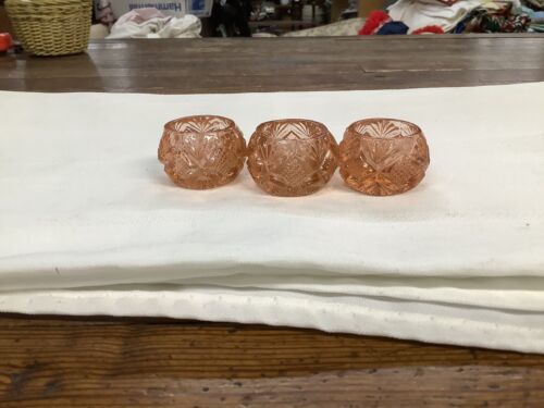 3 cellules de sel en verre rose trempettes caves sel ouvert - Photo 1/4
