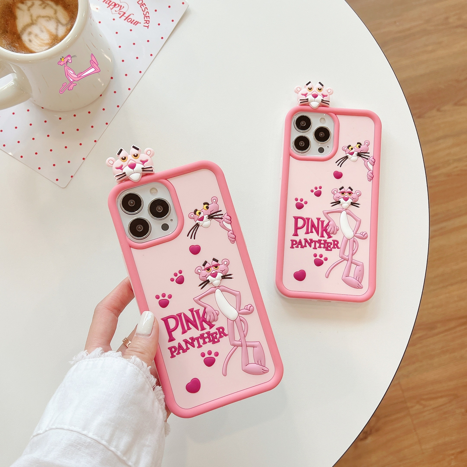 Cartoon Pink Panther Rubber Phone Case Cover For iPhone 11 12 13 14 15 Pro Max