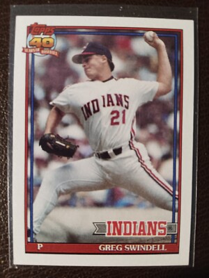 GREG SWINDELL CLEVELAND INDIANS 1991 TOPPS 40 YEARS BASEBALL CARD