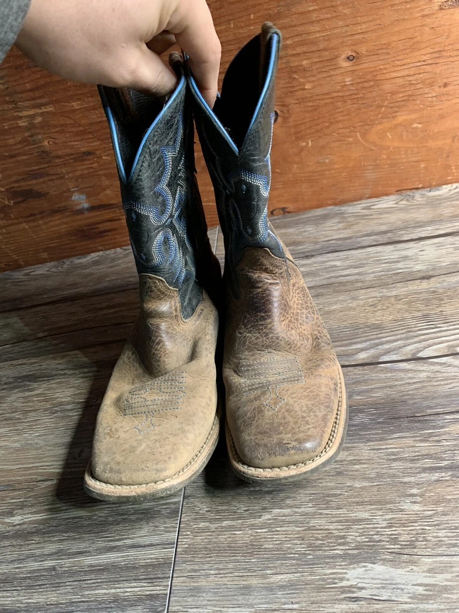 Kids Ariat 10012794 Size US 4 Leather Brown Black Blue Boots N28