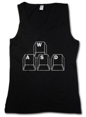 WASD DAMEN TANK TOP Fun Gamer Games computer science scientist Shooter Keyboard