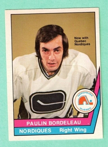 (1) PAULIN BORDELEAU 1977-78 O-PEE-CHEE WHA # 32 NORDIQUES  NM  (L2481)