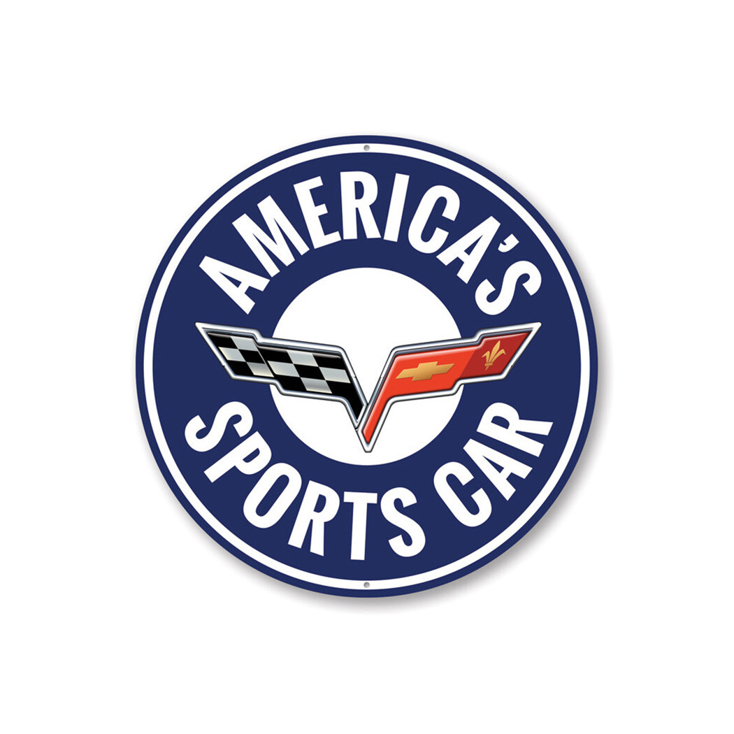 America's Sport's Car Decorative Sign, Custom Aluminum Sign
