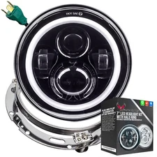 Eagle Lights Black 7" Halo LED Headlight & Ring for 1990 - 2013 Harley Touring