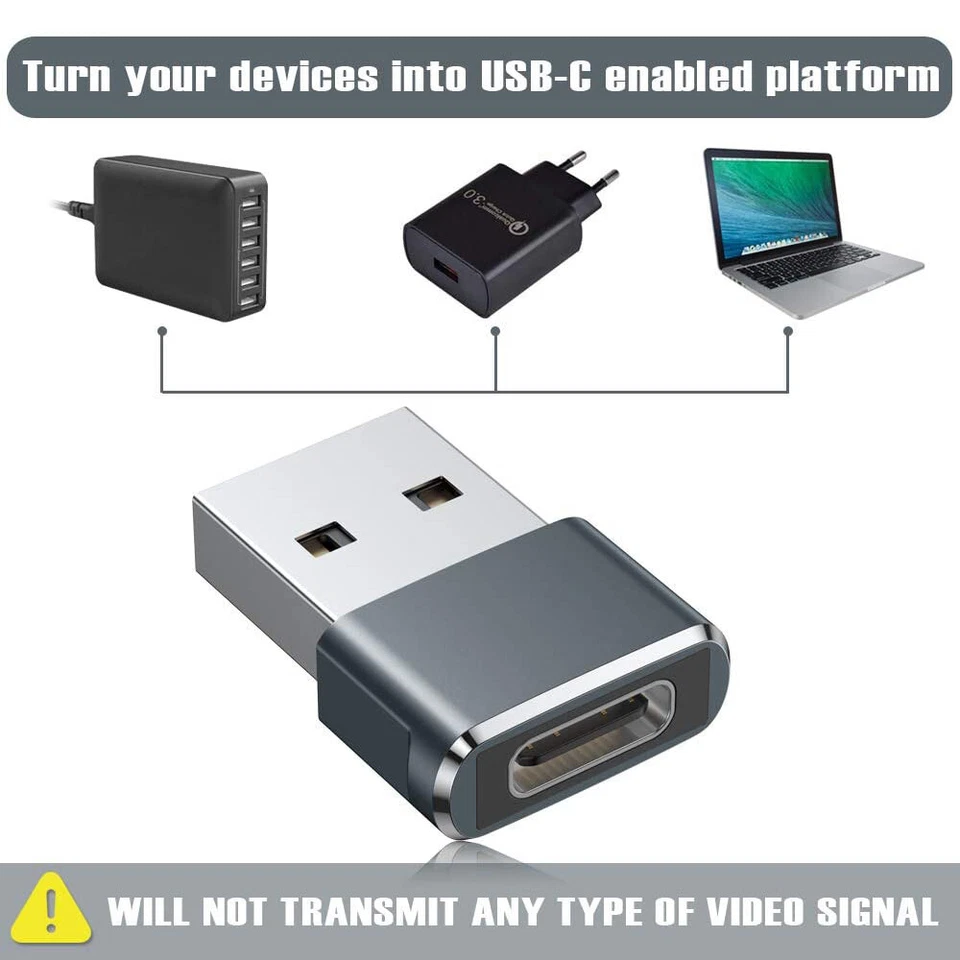 3-PACK USB C 3.1 Type C Female to USB Type A Male Port Converter Adapter Silver - Image 4 of 4