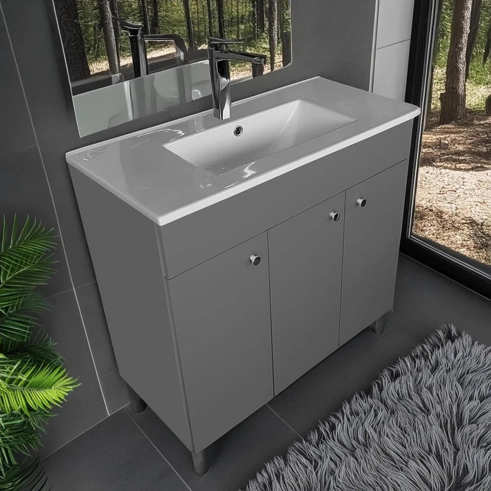 paplinskimoebel Waschbeckenunterschrank Badmöbel Toilette Gäste WC Stehend Sink - Bild 3 von 4