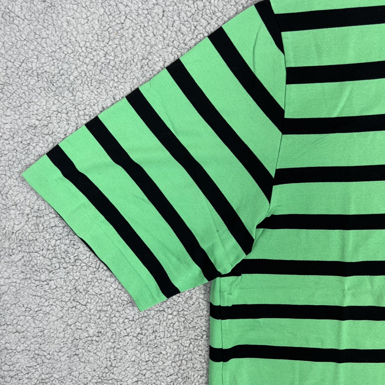 Polo Golf Ralph Lauren Mens Shirt XL Green Black Bold Striped Pima