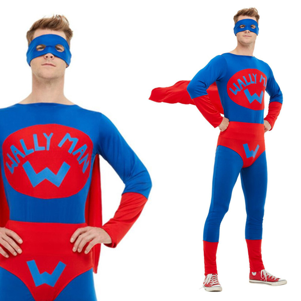 Wallyman Superhero Costume Funny Comedy Fancy Dress Outfit | eBay