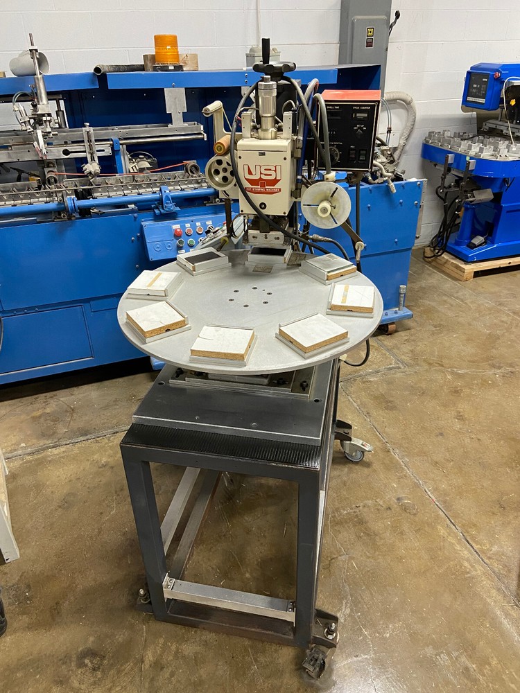 United Silicone US-05 Hot Foil Stamping Press 1/2 Ton + 8 Station Indexing Table