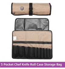 Custodia rotolo coltello chef 10 tasche borsa portaoggetti manico portatile cucina posate