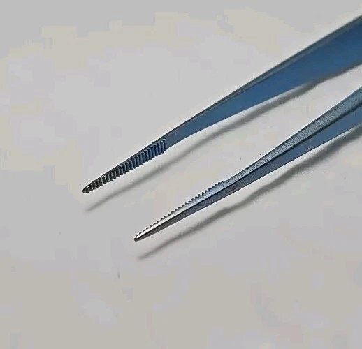 Pinzas de aderezo quirúrgicas Codman 80-1732 titanio Rohoton 7" dentadas Foto 2 de 4