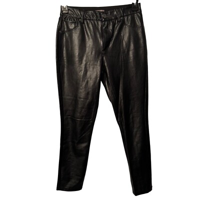 Maurices Womens Faux Leather Black Pants Size 8 women pants