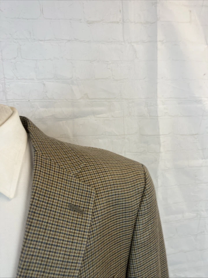 Blazer a cuadros Hart Schaffner Marx beige y azul para hombre 46L $1,098 Foto 2 de 4