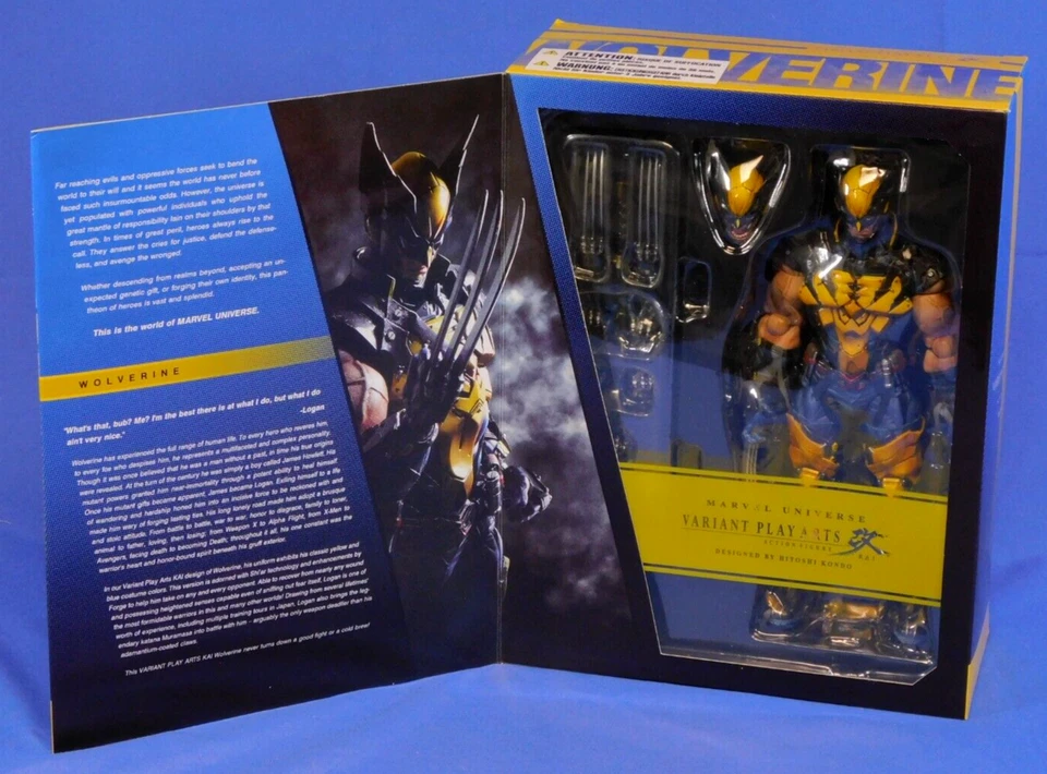 VARIANTE WOLVERINE PLAY ARTS KAI MARVEL UNIVERSE X-MEN AUTÉNTICO SELLADO Foto 2 de 4