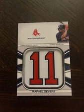 2022 TOPPS SERIES 1 BASEBALL RAFAEL DEVERS COMMEMORATIVE JERSEY NUMBER MEDALLION