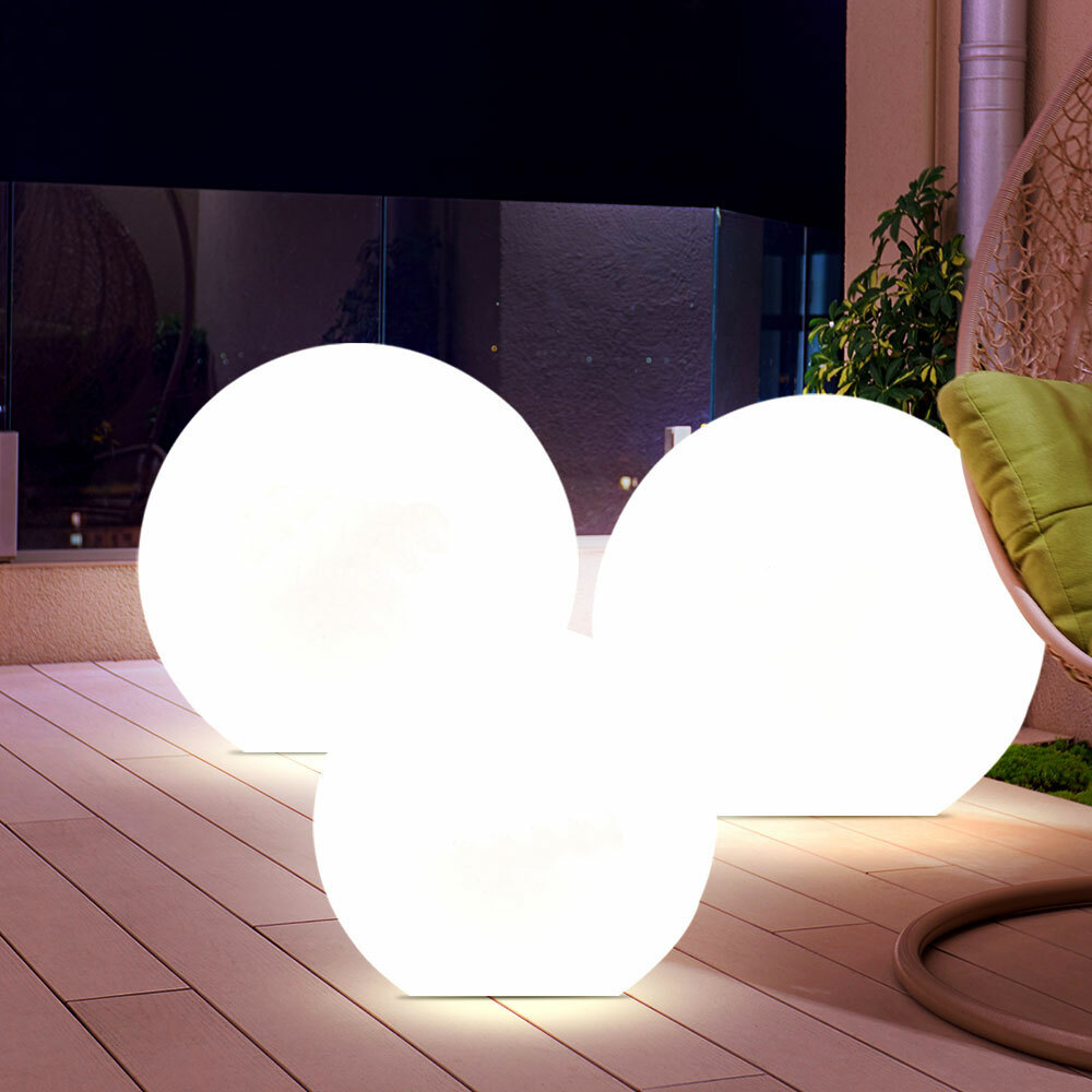 Palline luminose, lampada a sfera set di 3, lampade da esterno in