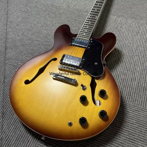 Semi Hollow ES-335 Matte VS Electric Guitar Fixed Bridge Chrome Part Fast Ship