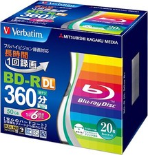 Verbatim Verbatim Single Recording Blu-ray Disc BD-R 50GB 20 Sheets White Printa