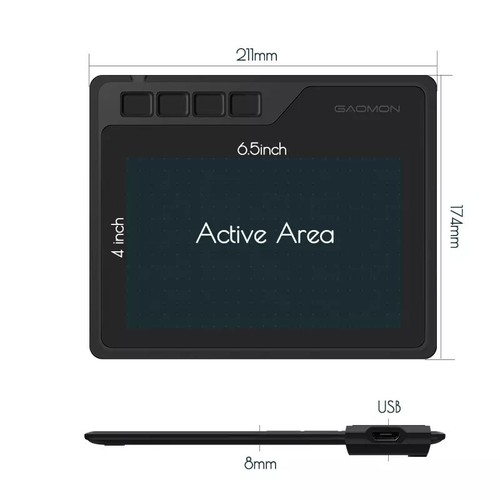 GAOMON S620 OSU 6.5 x 4 Inch Graphics Tablet with 4 Express Buttons and 8192... - Picture 2 of 6