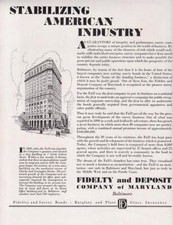 Original 1929 F&D Fidelty & Deposit of Maryland Print-Ad/Baltimore Building