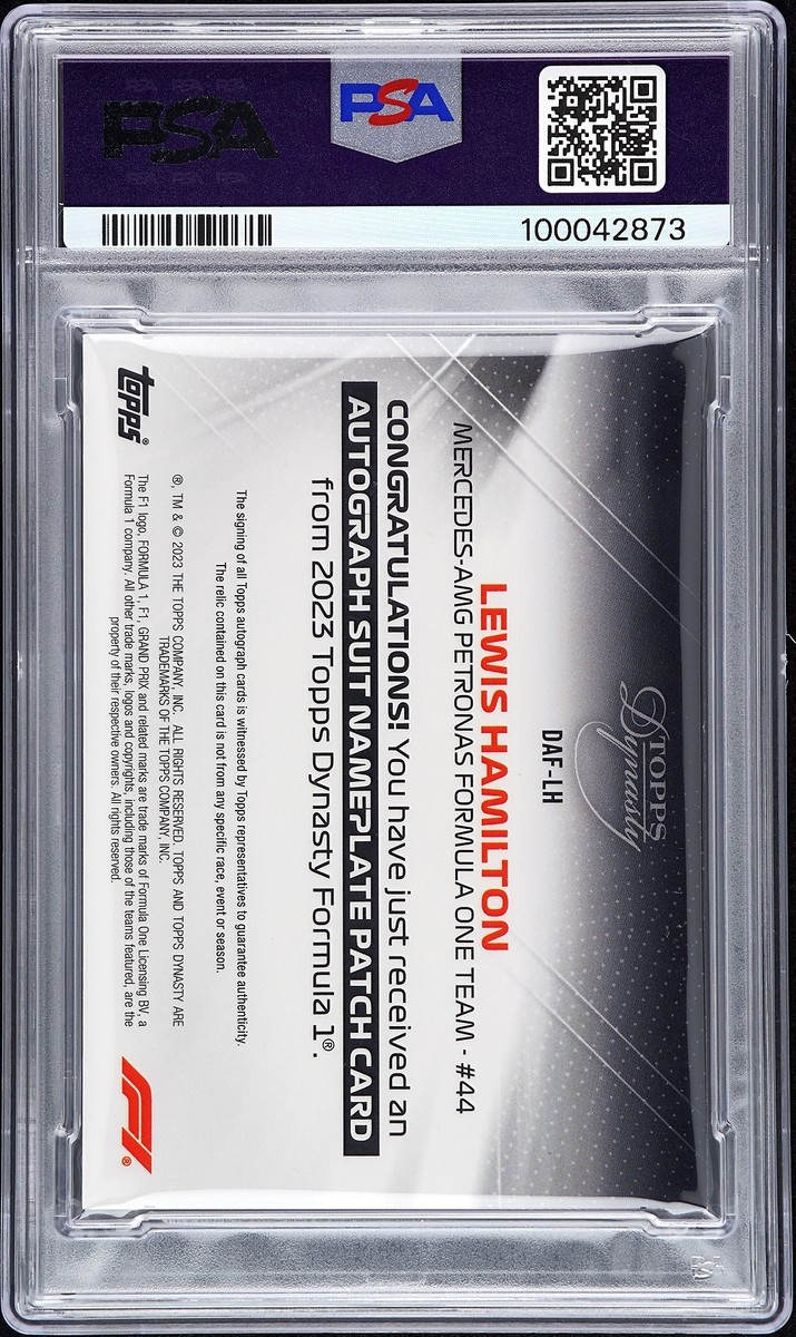 2023 TOPPS DYNASTY FORMULA 1 NAMEPLATE #DAFLH LEWIS HAMILTON