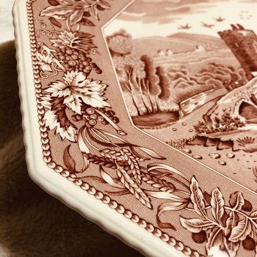 BEAUTIFUL 9” SPODE ARCHIVE SUTHERLAND COLLECTION LUCANO PLATE PINK/RED ENGLAND - Picture 4 of 4