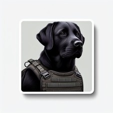 Tactical Dog Sticker | Black Labrador Waterproof Vinyl Decal