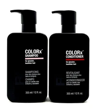 Rusk COLORx Shampoo & Conditioner/Glossier, Healthier Hair 12oz Duo