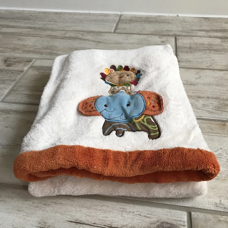 Kidsline Safari Jungle Zoo León Elefante Peluche Suave Bebé Manta Lovey Crema #3 Foto 2 de 4