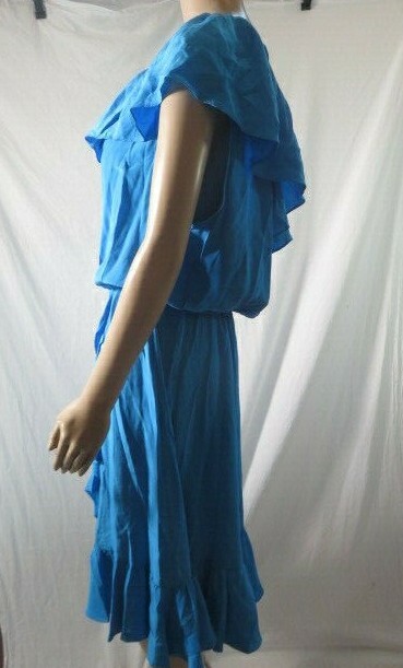 parker one shoulder ruffle dress PARKER Multicolor Striped Cotton Ruffle One Shoulder Dress Size M