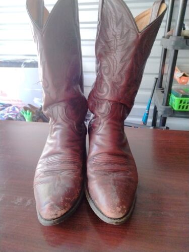 Dan Post Mens Milwaukee Mignon Corona Western Cowboy Boots 9.5 D Black Cherry - Afbeelding 1 van 10