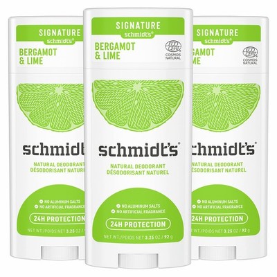 Schmidts Aluminum Free Natural Deodorant for Women and Men, Bergamot + Lime w...