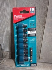 Makita Impact Socket Set E-01703 SAE 8 Pc. 1/4" Drive 6-Point Set XPS. New